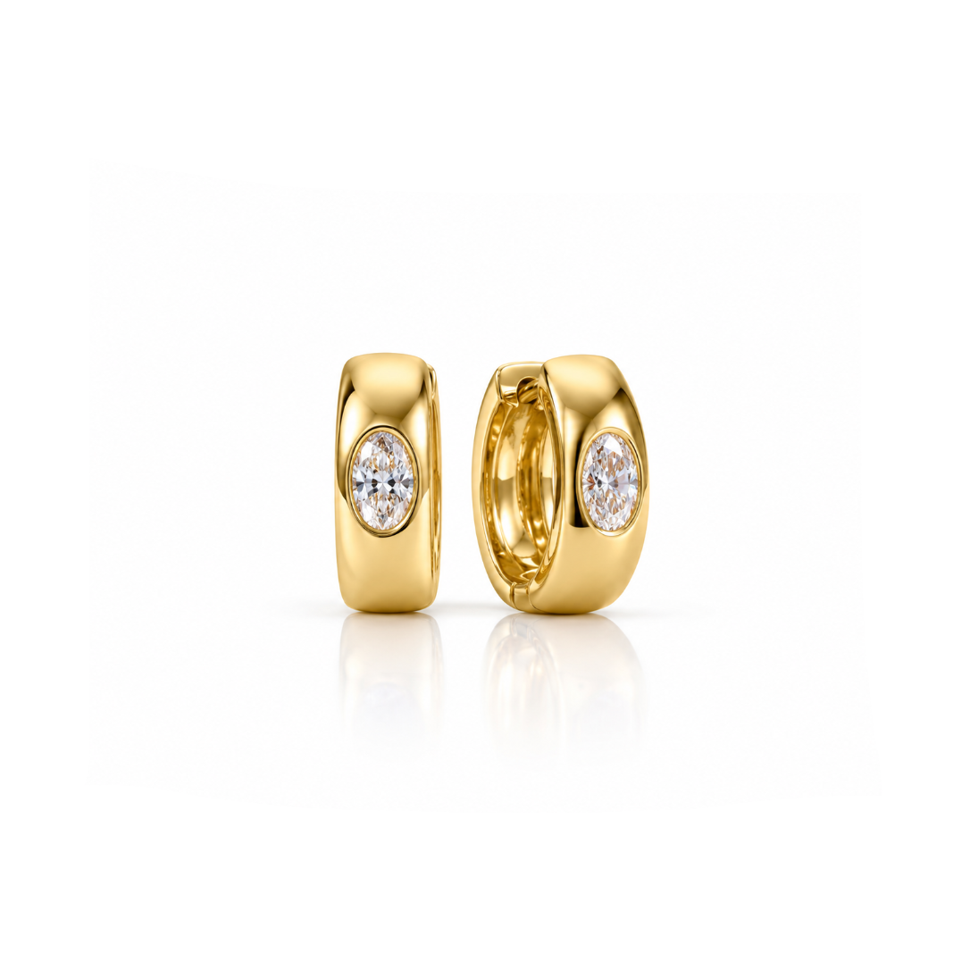 Golden Oval Hoops