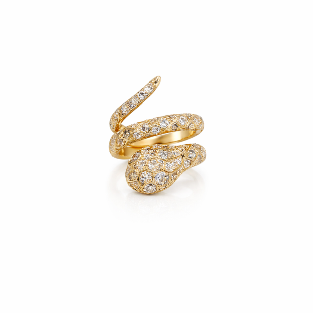 Diamond Serpent Wrap Ring