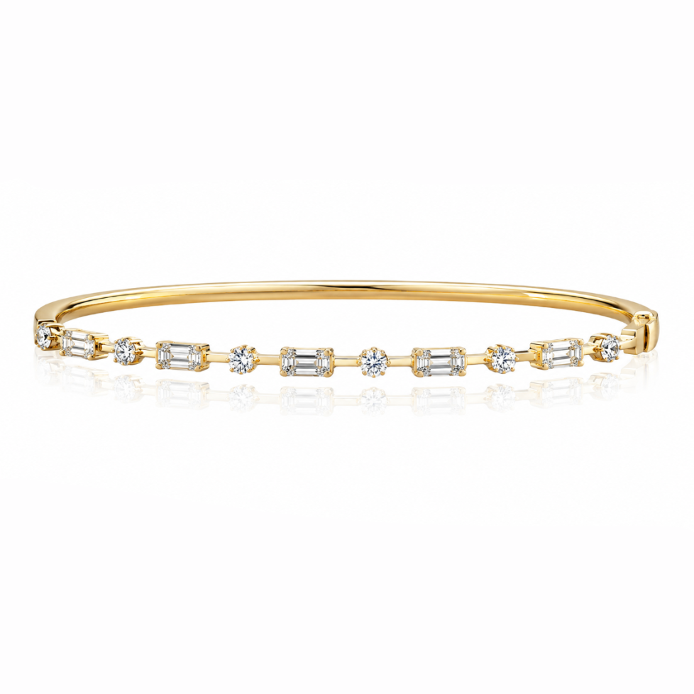 Mixed Cut Diamond Bangle