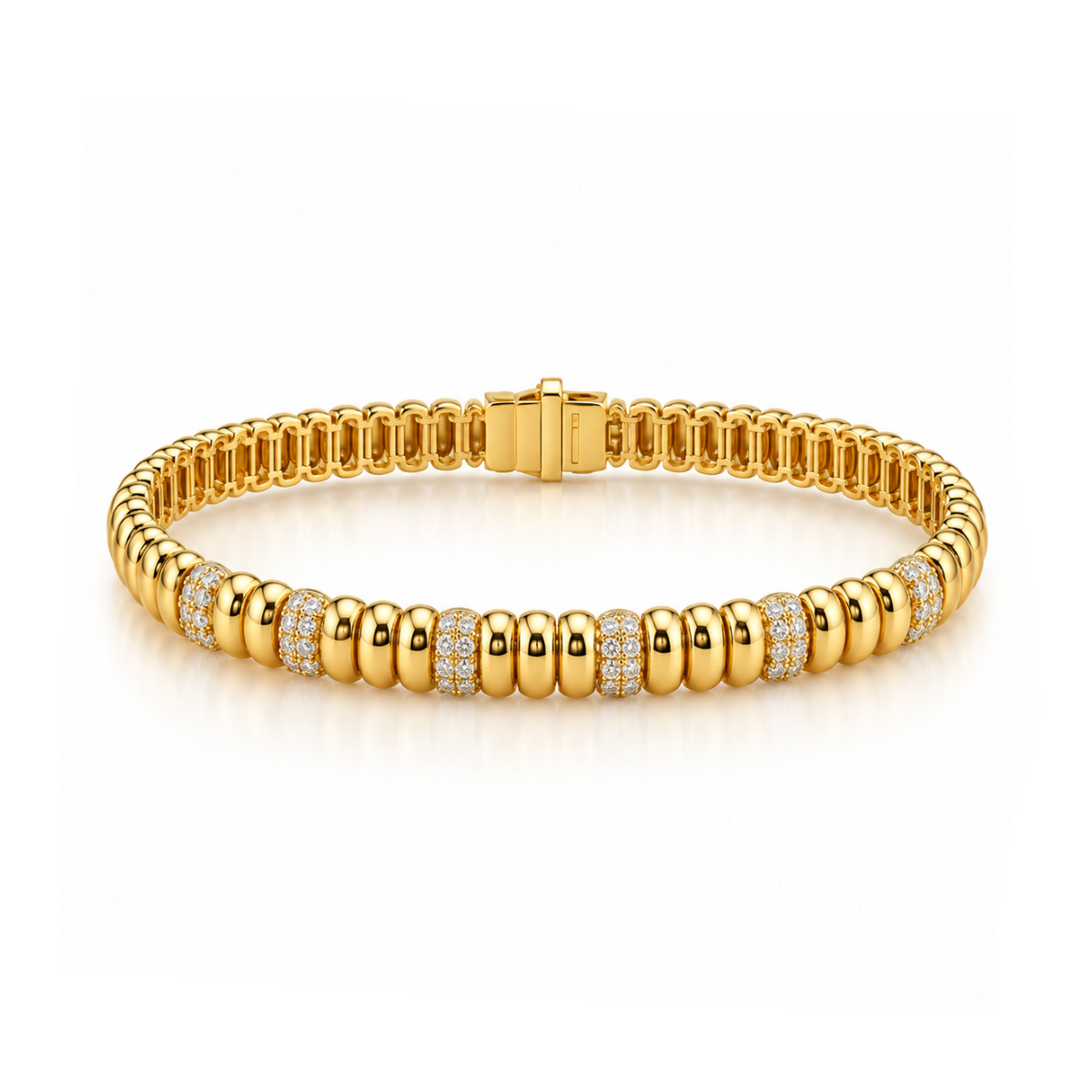 Golden Brick Diamond Tennis Bracelet
