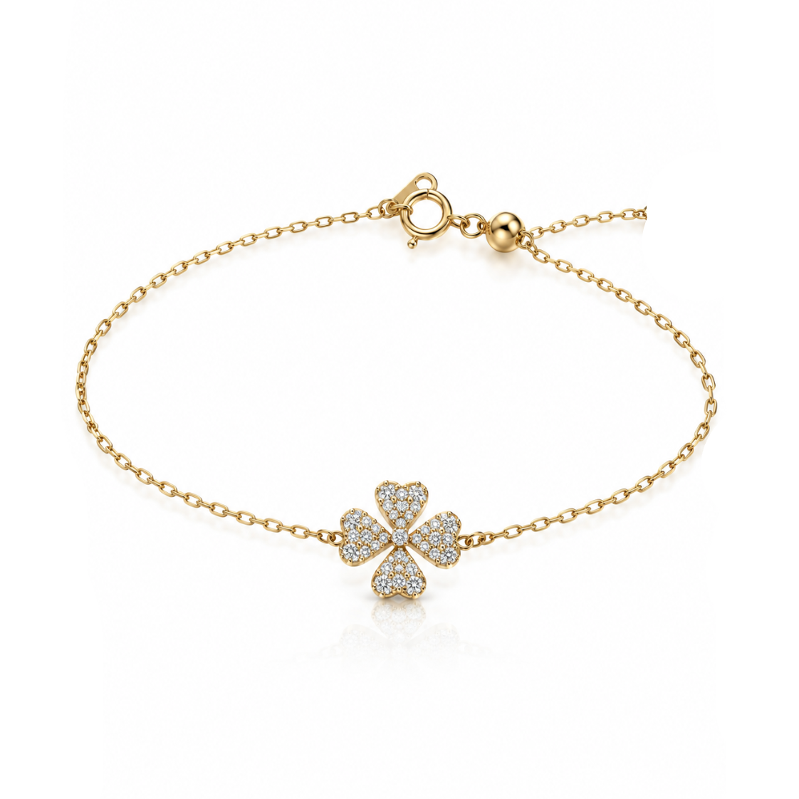 Diamond Clover Chain Bracelet