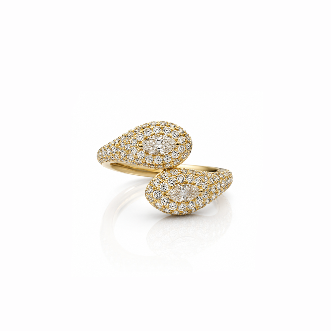Twin Diamond Wrap Ring