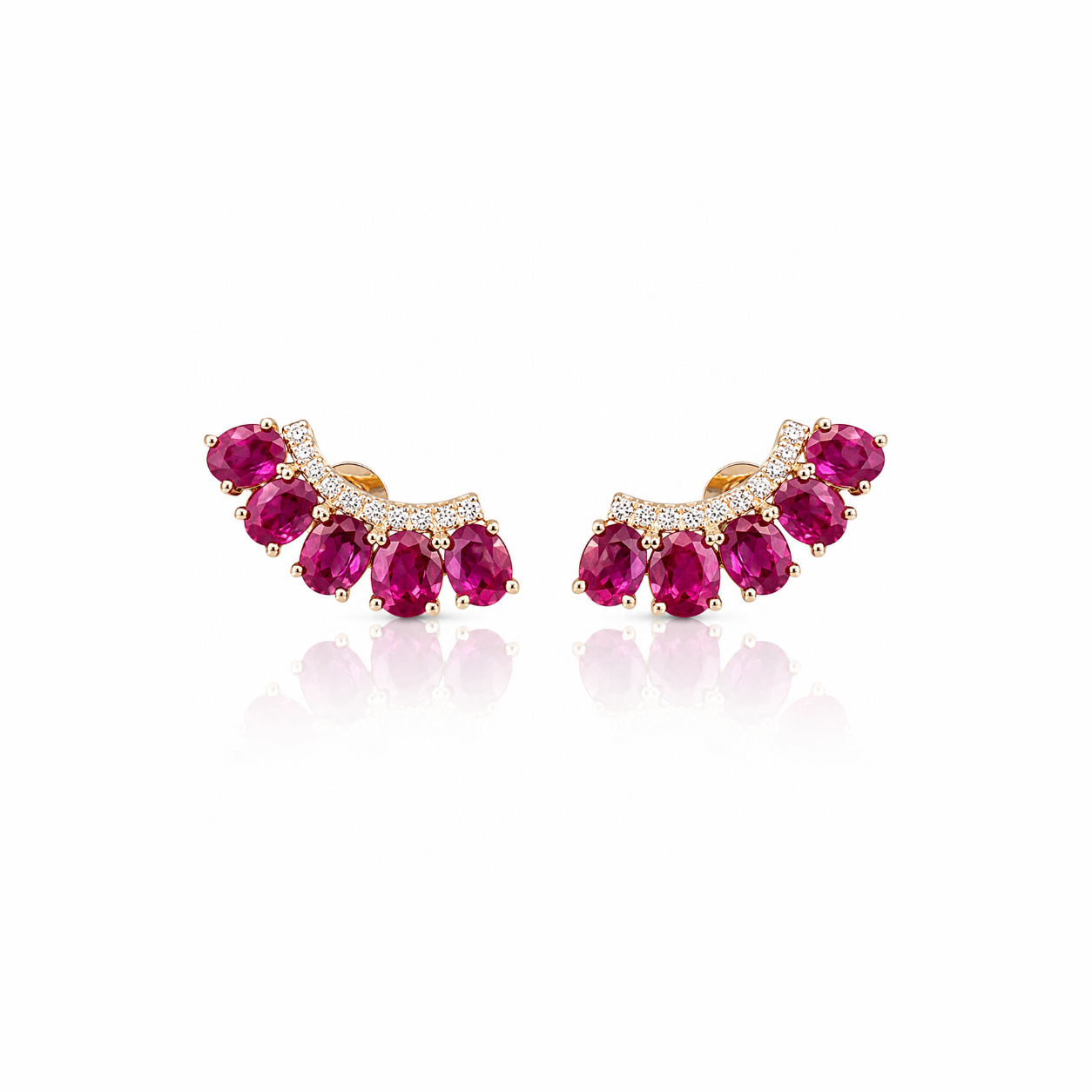 Oval Climber Earrings