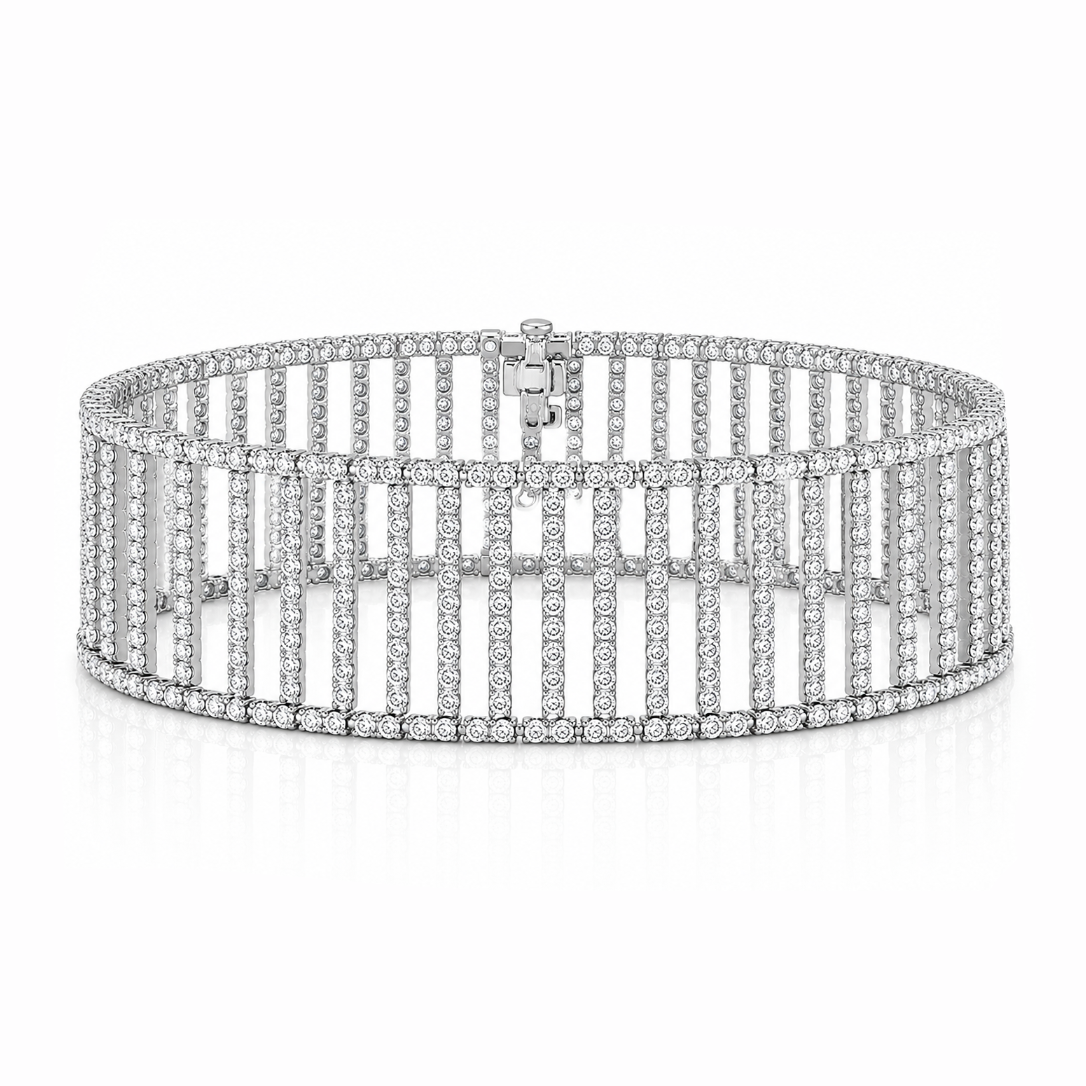 Multi-Row Diamond Cuff Bracelet