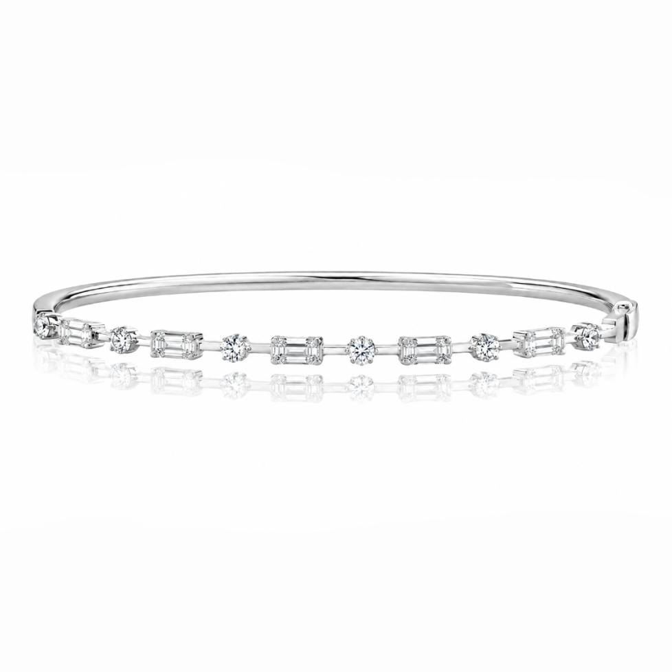 Mixed Cut Diamond Bangle