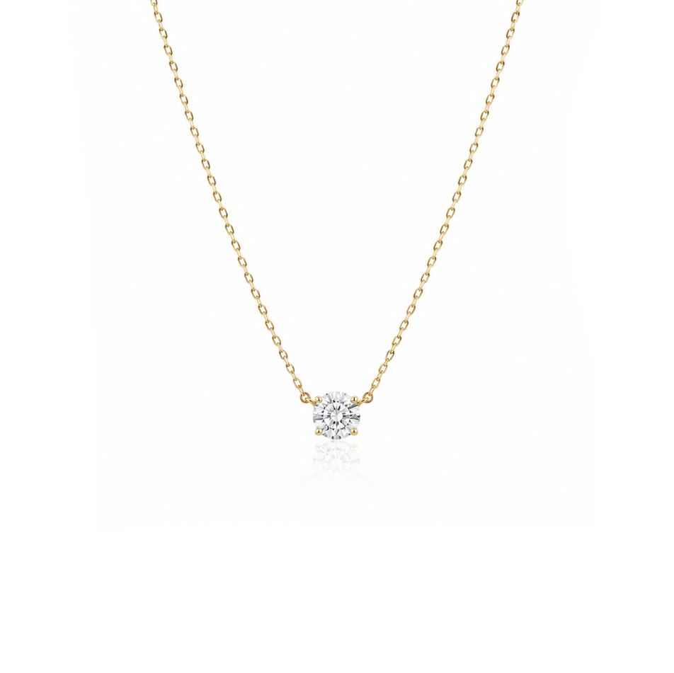 Round Diamond Solitare Necklace
