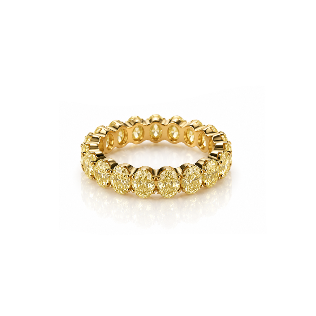 Yellow Diamond Oval Eternity Band