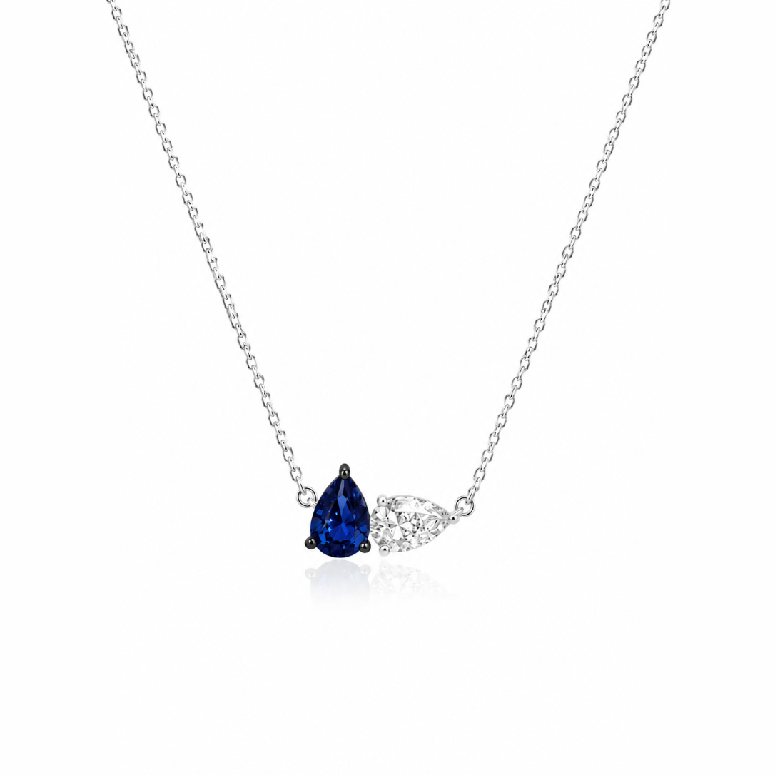 Gemstone Teardrop Necklace