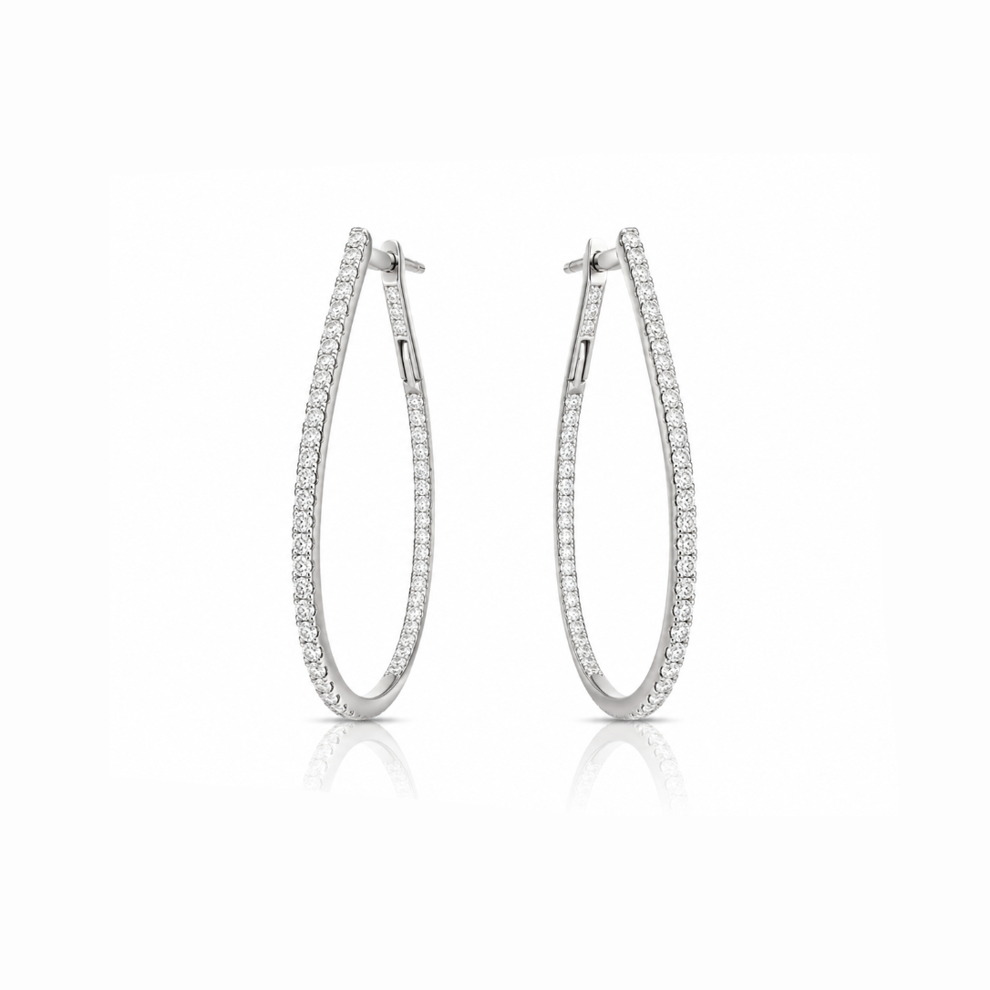 XL Drop Diamond Hoops