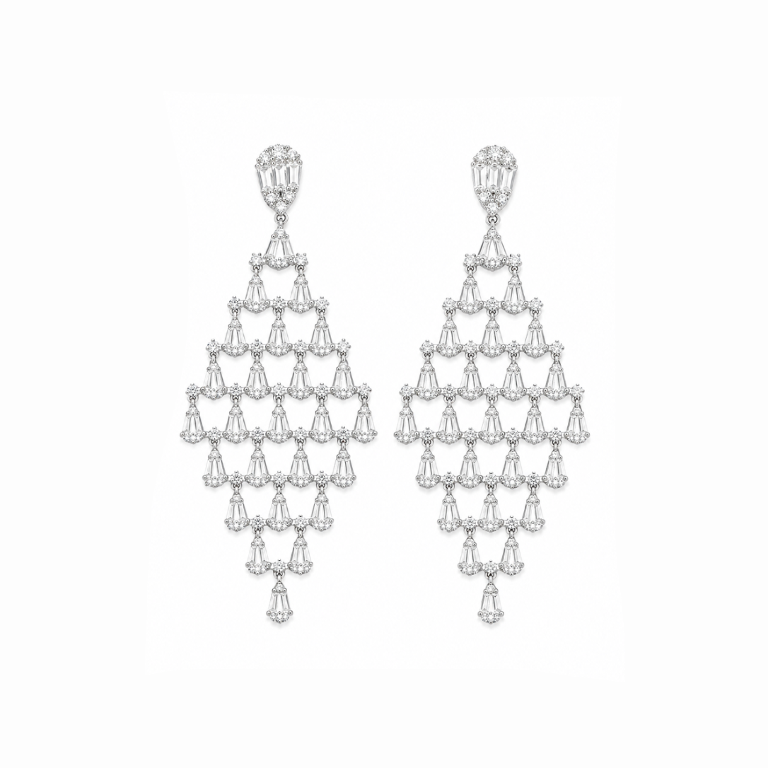 Diamond Cascade Chandelier Earrings