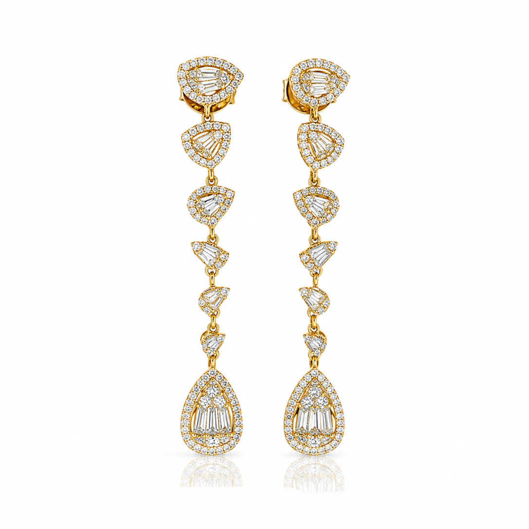 Multi Drop Diamond Earrings