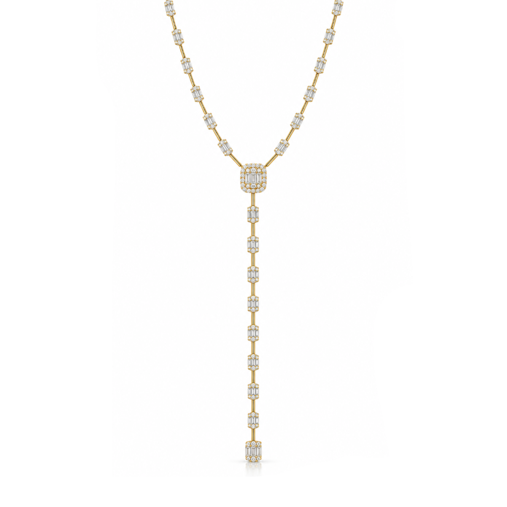 Multishape Baguette Drop Lariat