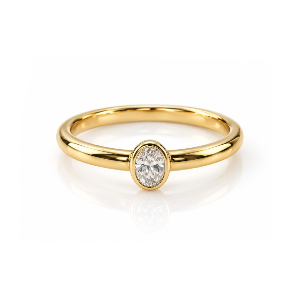 Single Oval Bezel Ring
