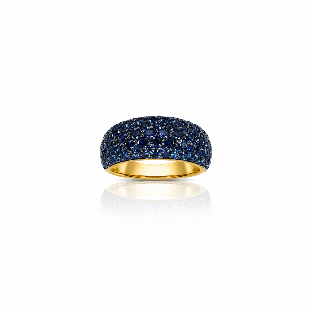 Blue Sapphire Dome Ring