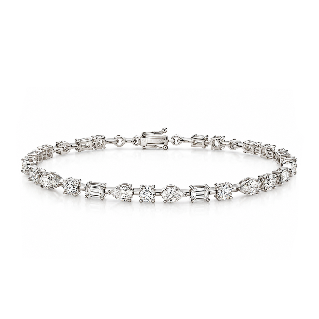 Multishaped Diamond Tennis Bracelet
