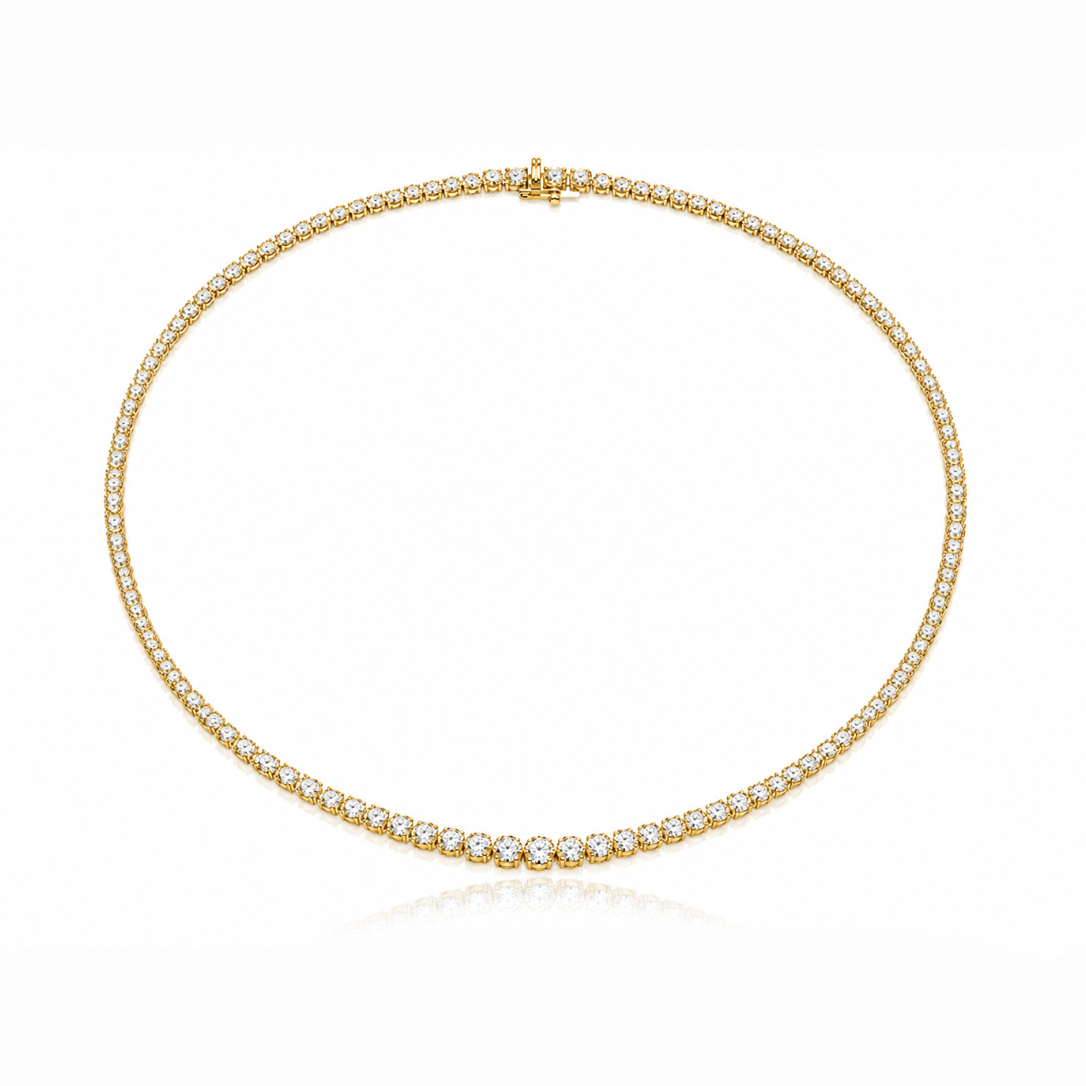 5 Ct Circled Graded Tennis Necklace