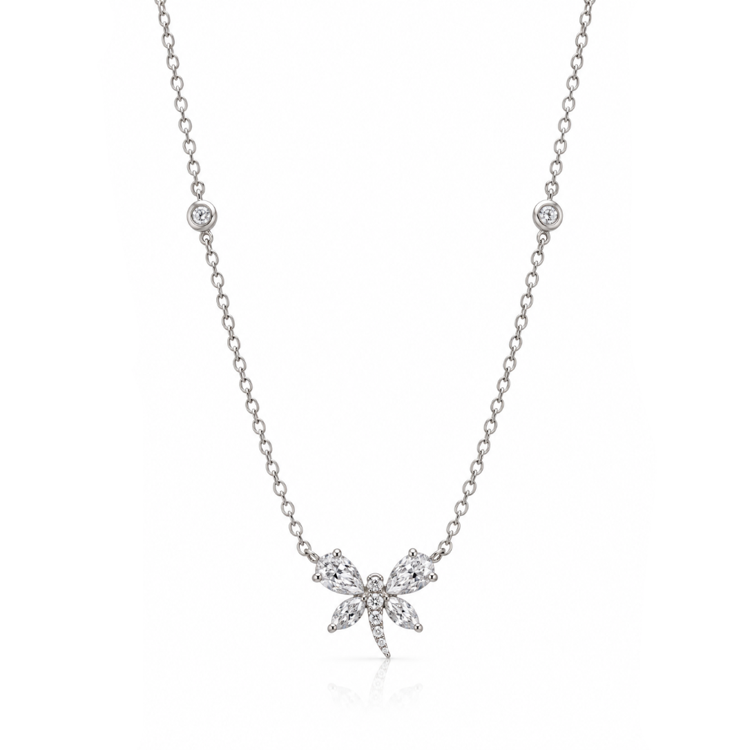 Diamond Dragonfly Necklace