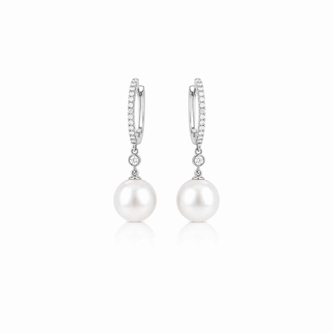 Diamond & Pearl Hoops