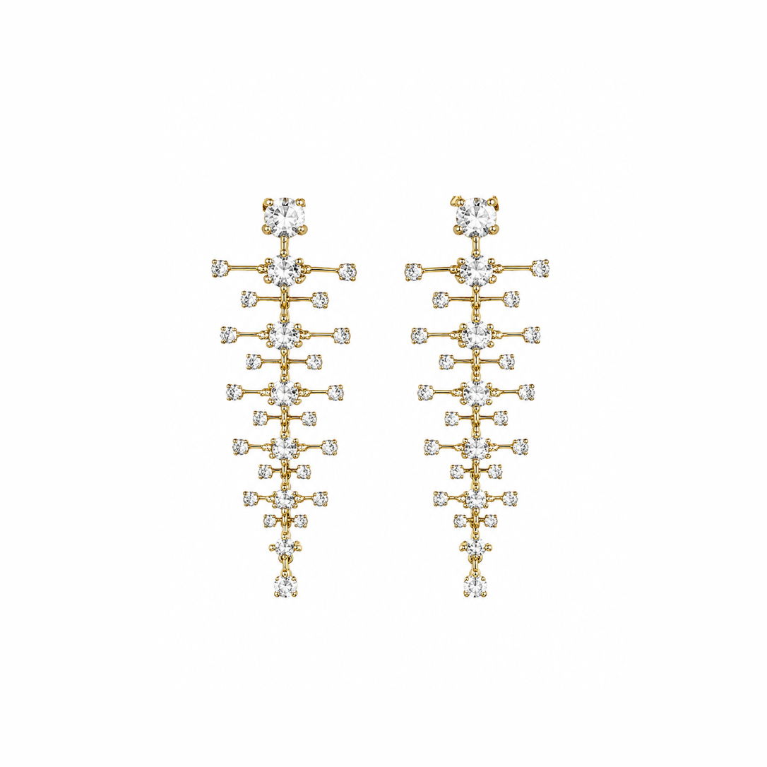 Diamond Fringe Drop Earrings