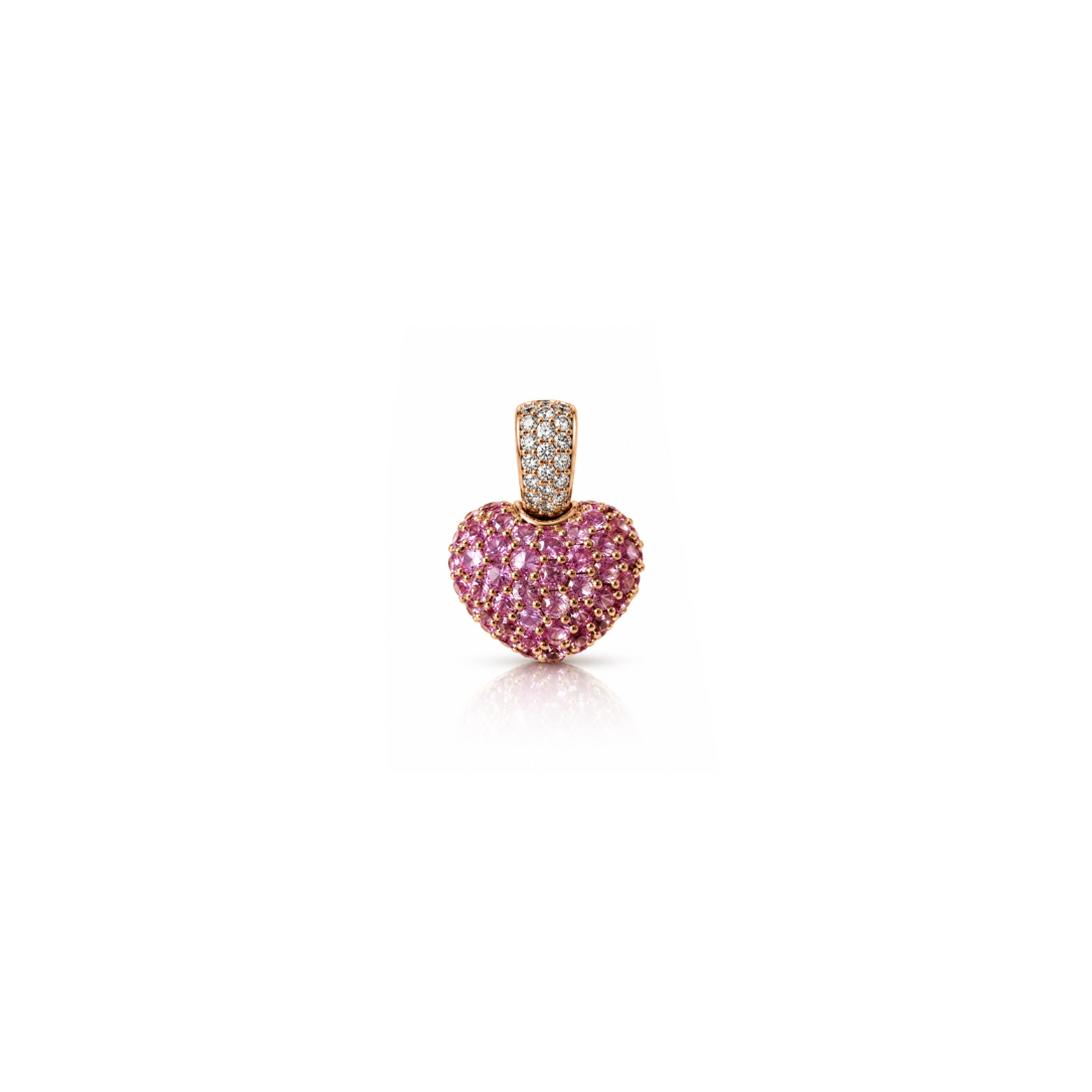 Pink Sapphire Mini Heart Pendant