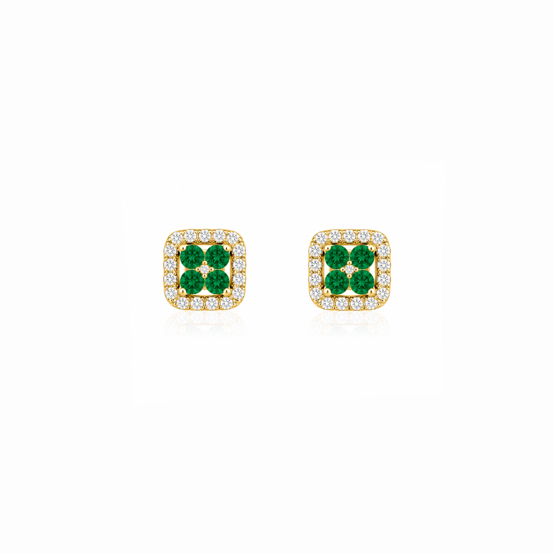Gemstone Squared Jacket Earrings