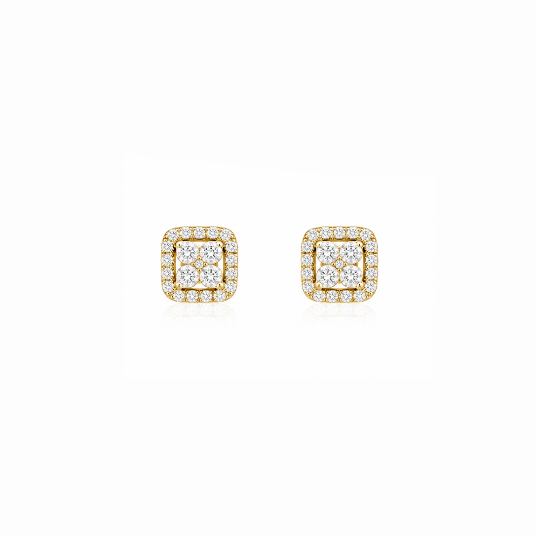 Gemstone Squared Jacket Earrings