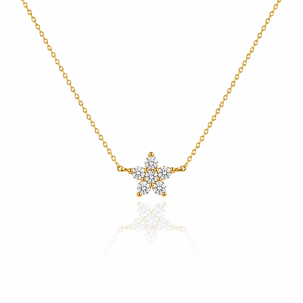Five Petal Flower Mini Necklace