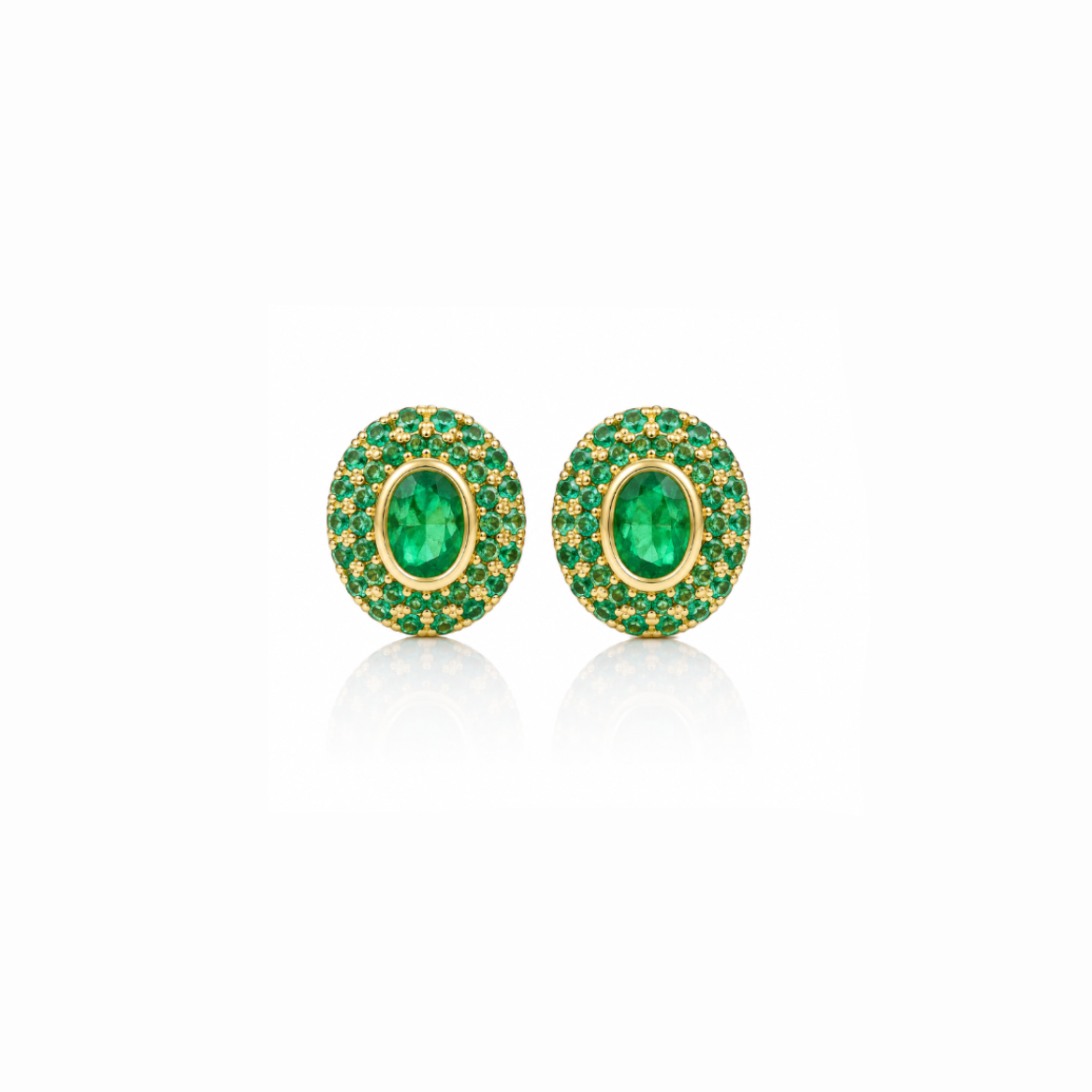 Emerald Candy Button Stud Earrings