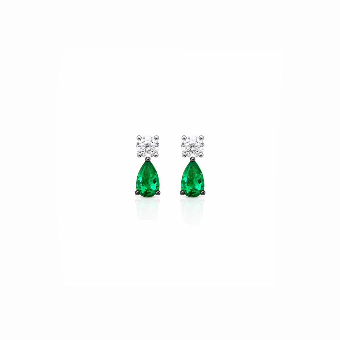 Emerald & Diamond Drop Studs