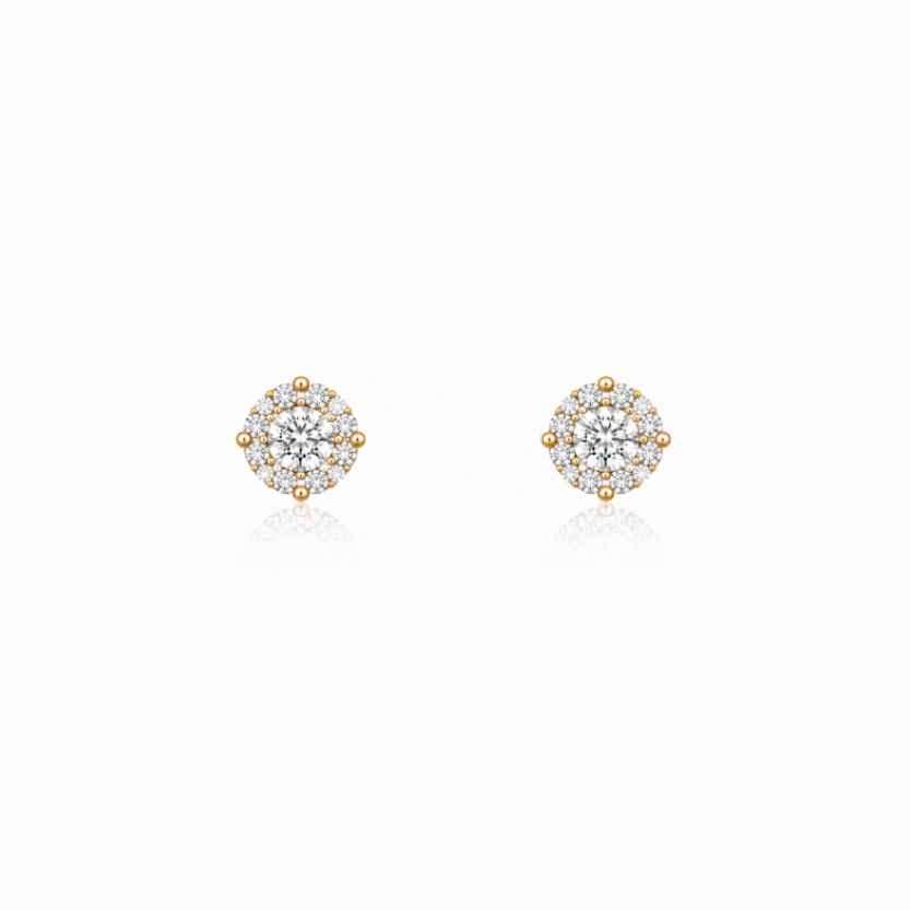 Diamond Halo Stud Earrings