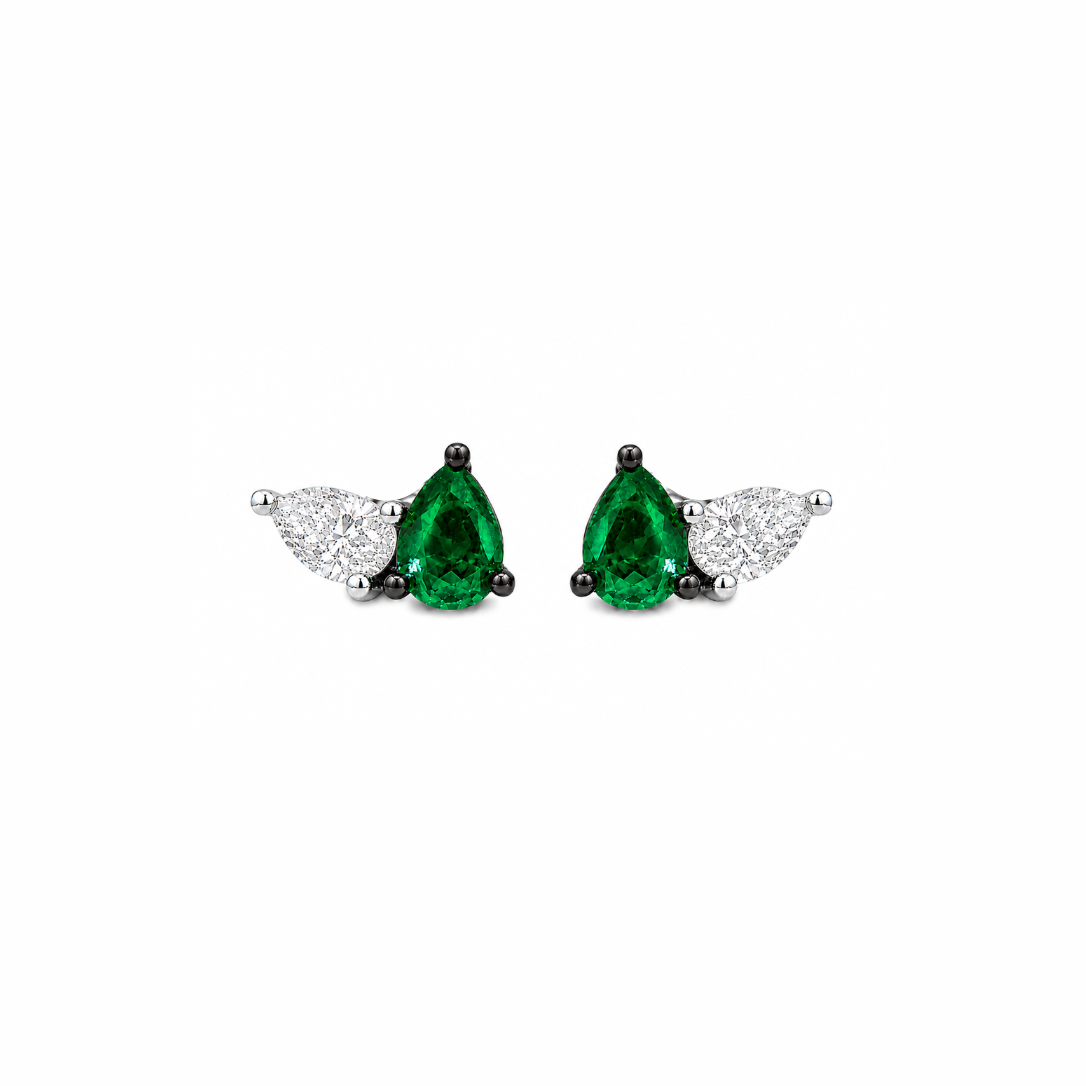 Gemstone Teardrop Studs