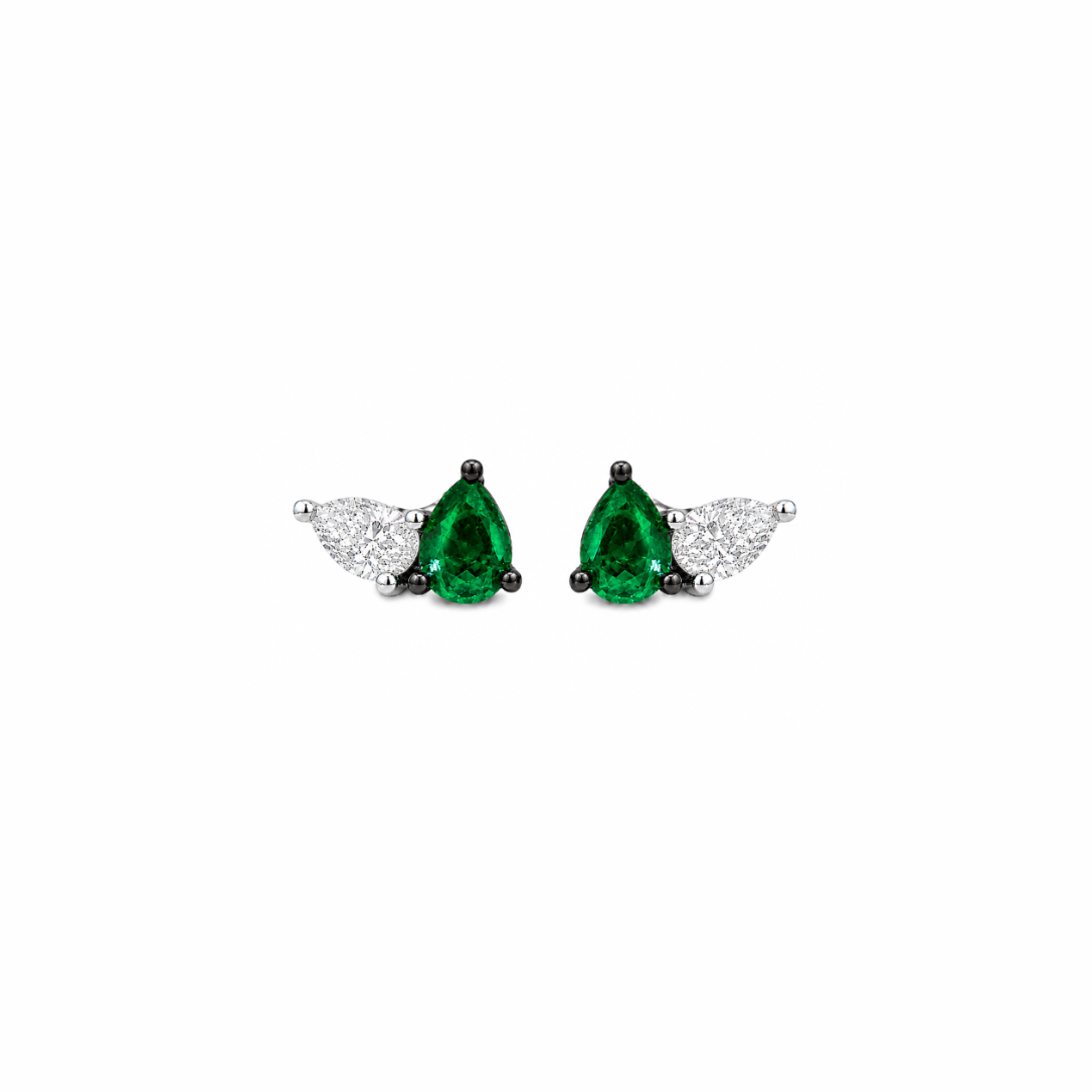 Gemstone Teardrop Studs