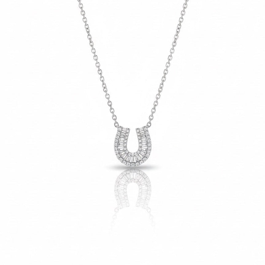 Baguette Diamond Horseshoe Necklace