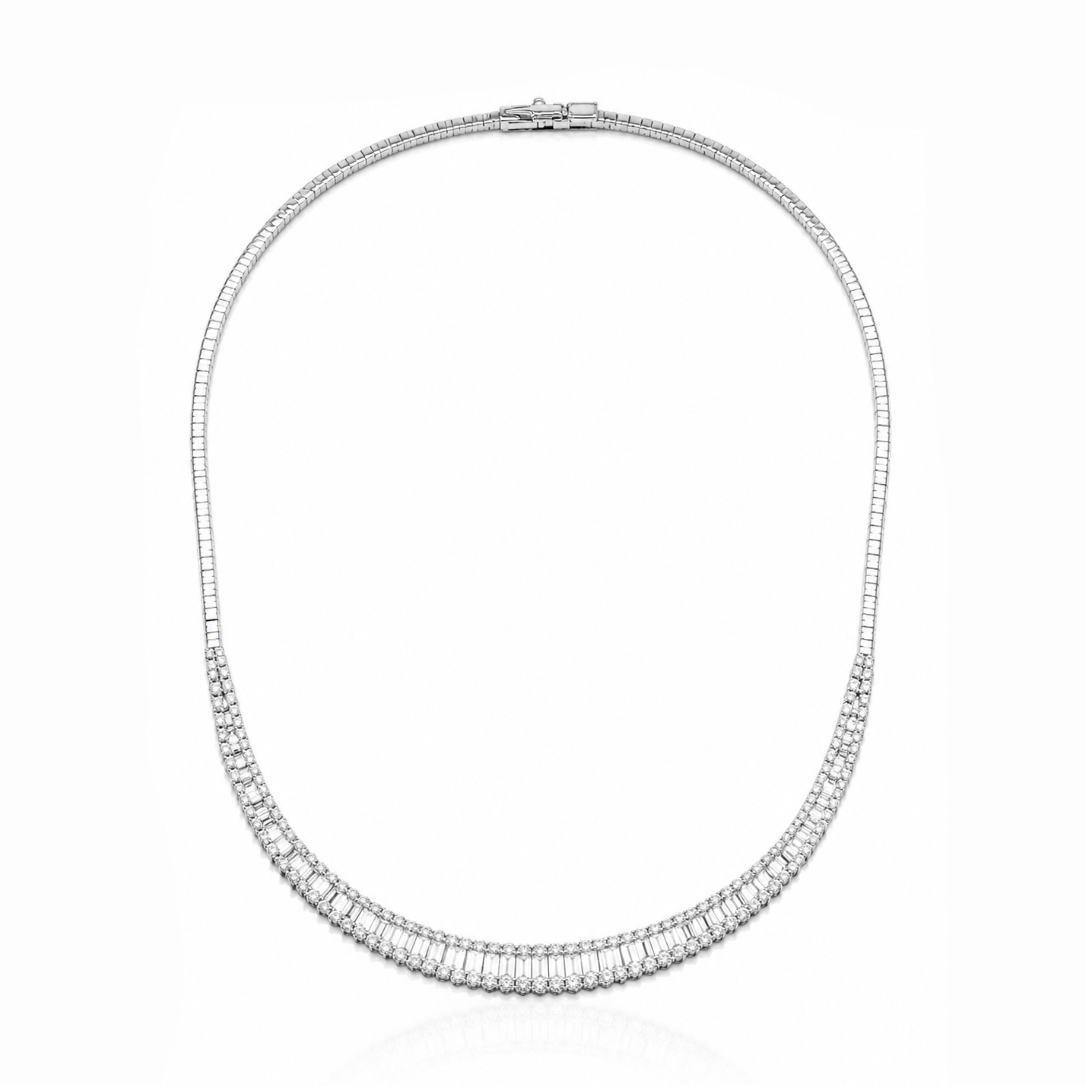 Illusion Baguette Tennis Necklace