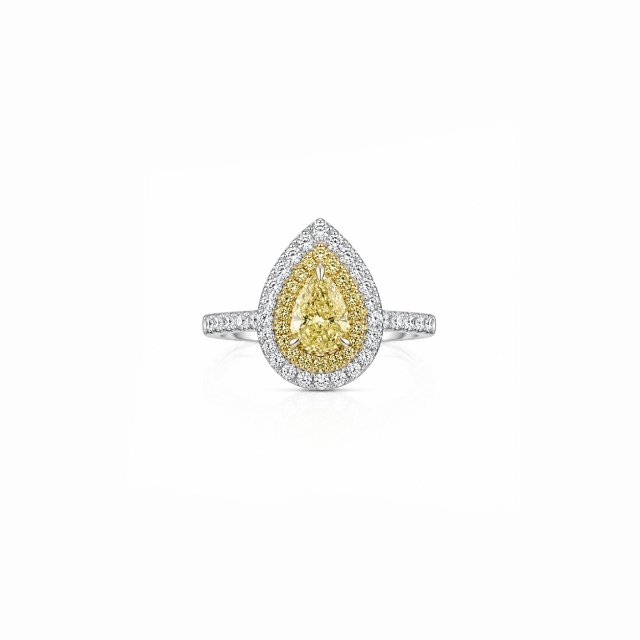 Yellow Diamond Pear Ring