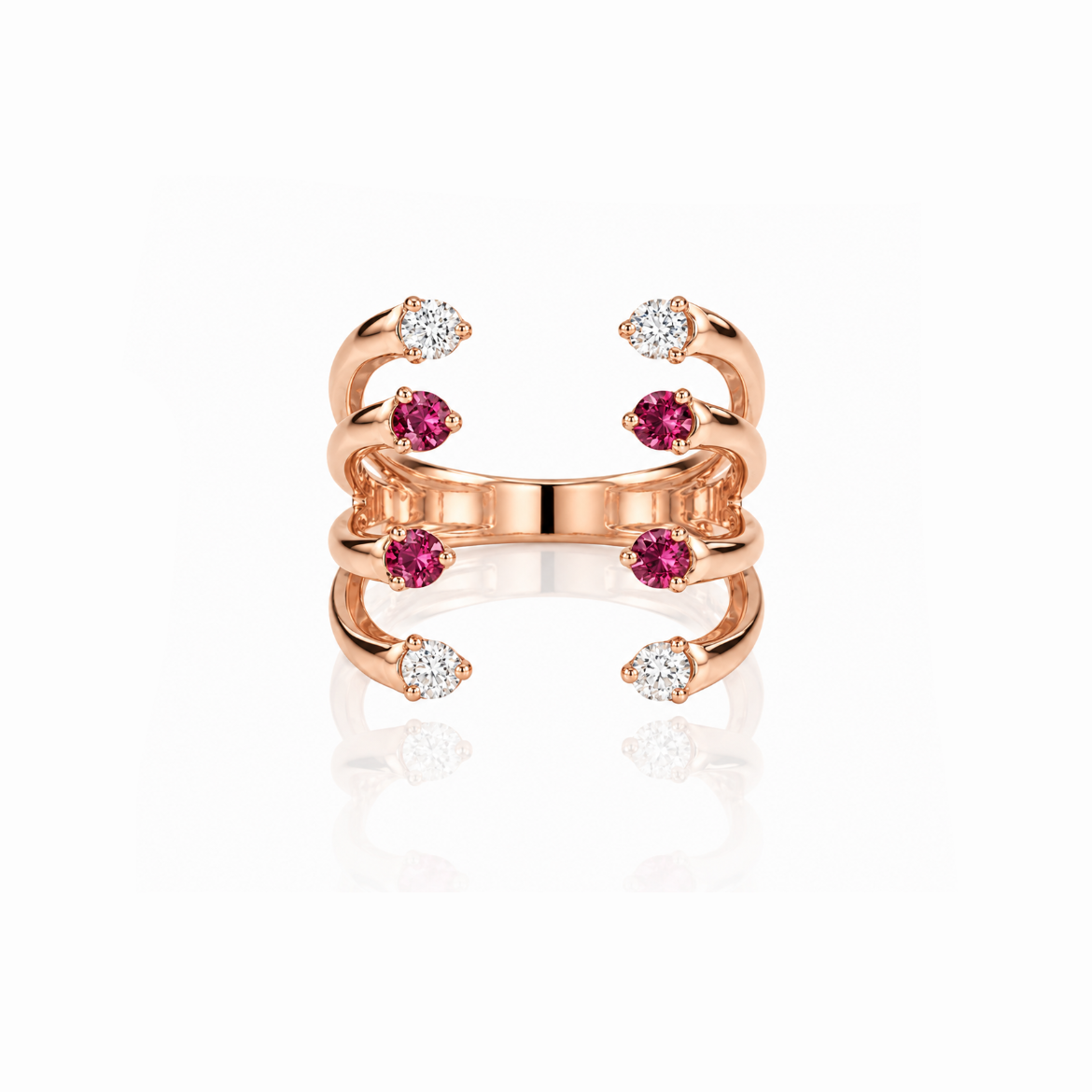 Ruby and Diamond Floating Ring