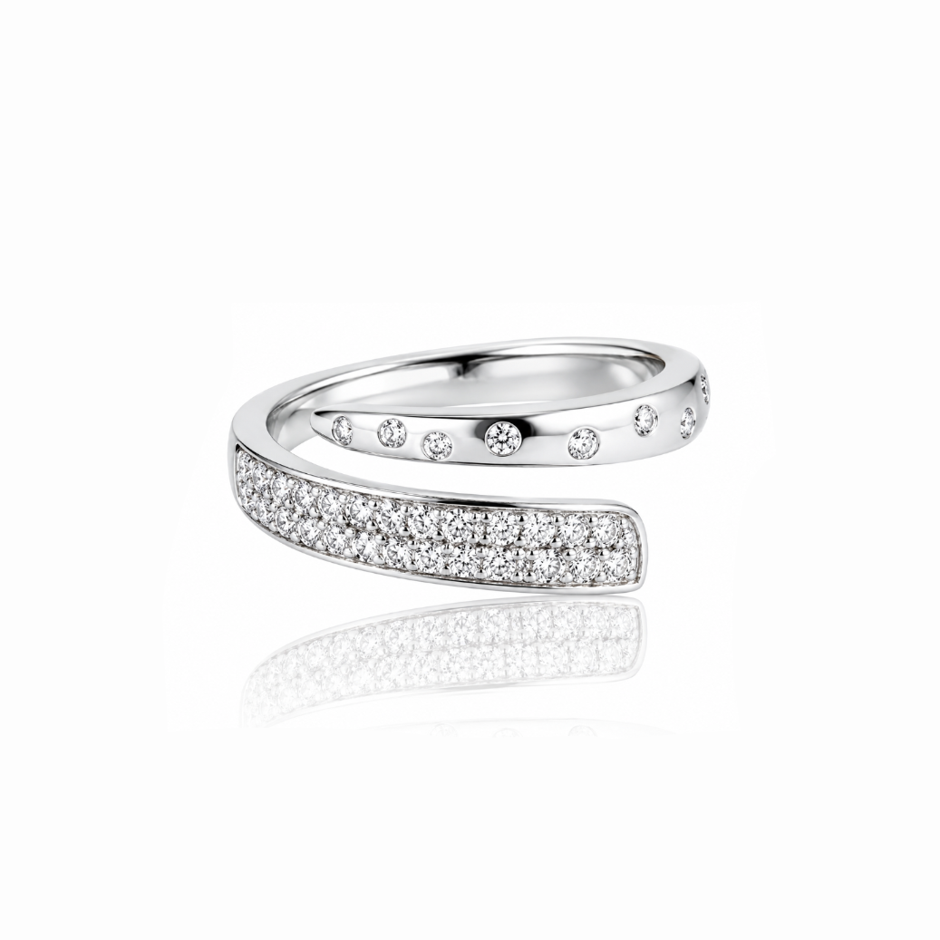 Pavé Scatttered Coil Ring