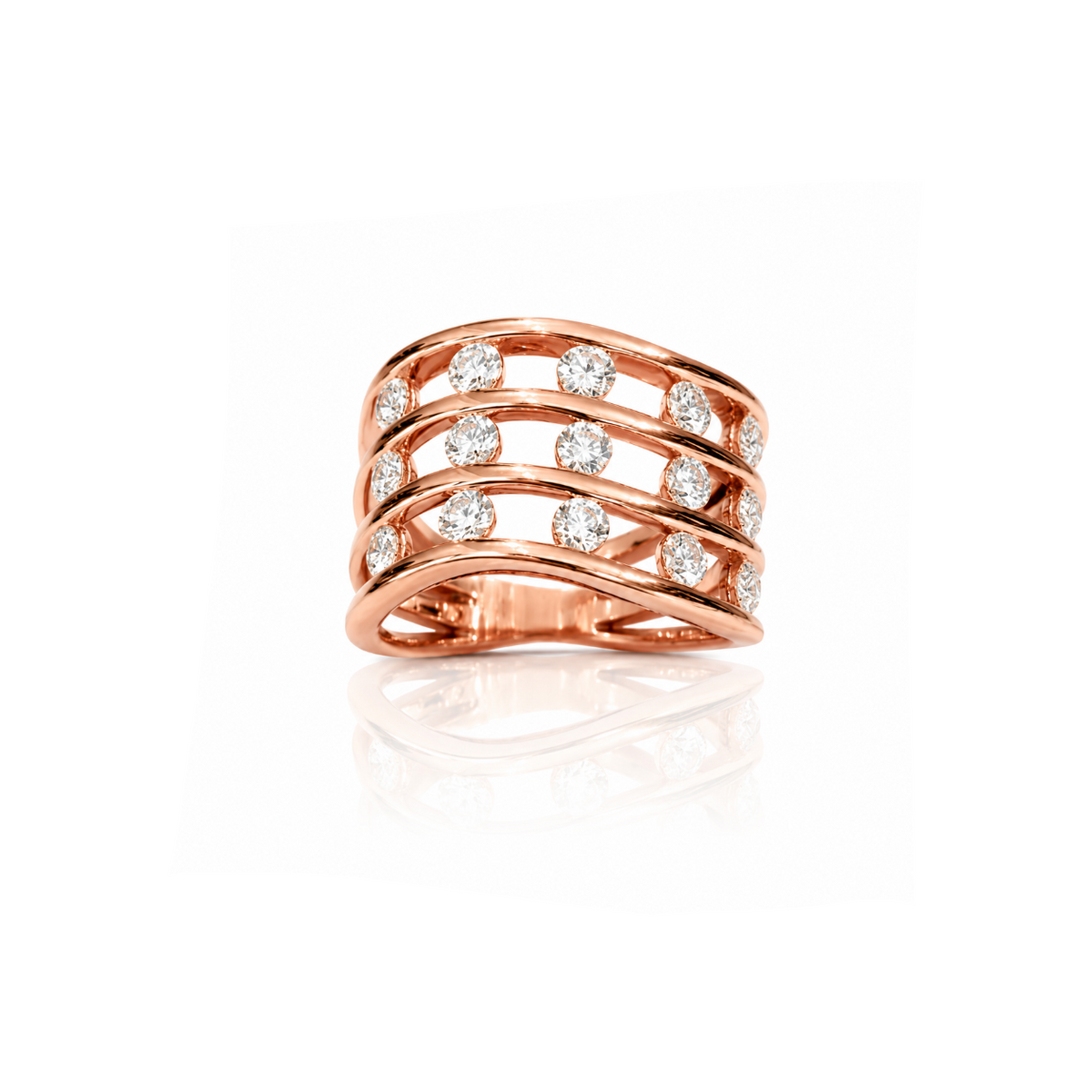 Floating Diamond Cuff Ring