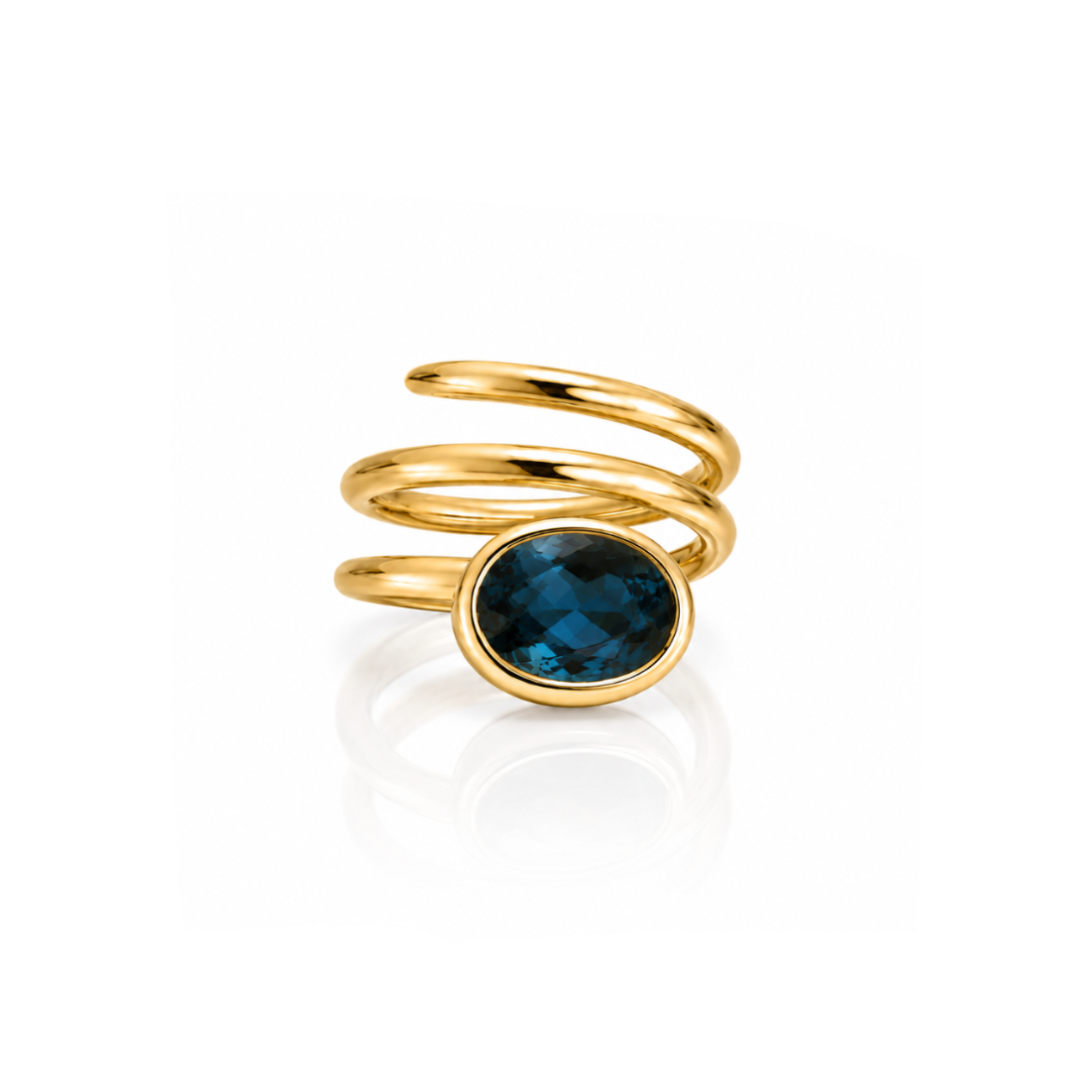 Bezel Mega Spiral Ring