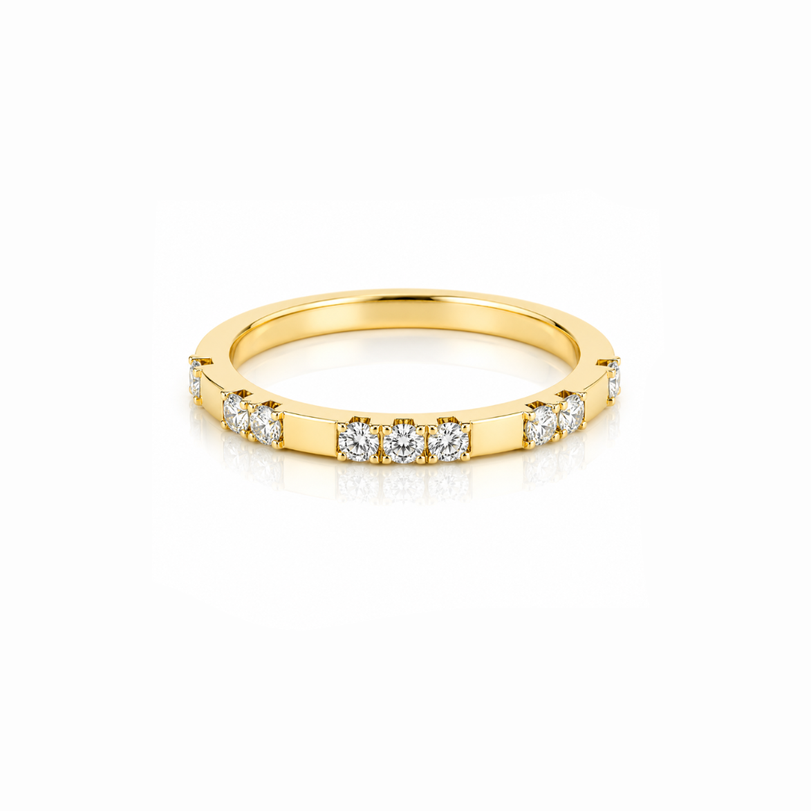 Interval Diamond Thin Ring