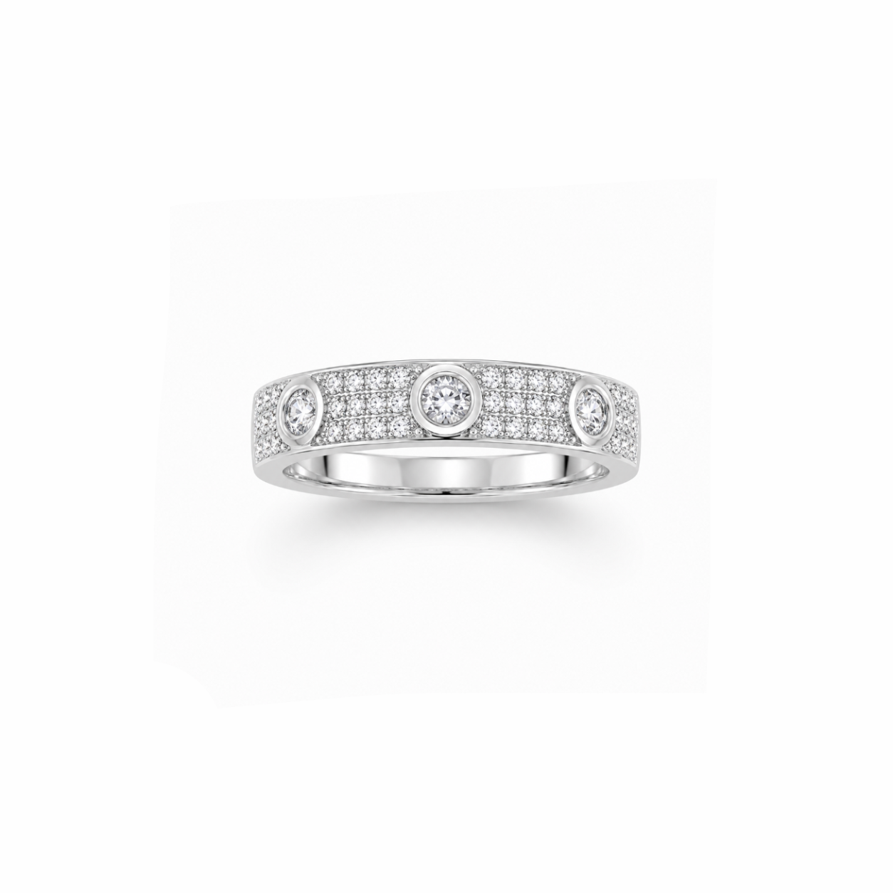 Bezel Pavé Diamond Band