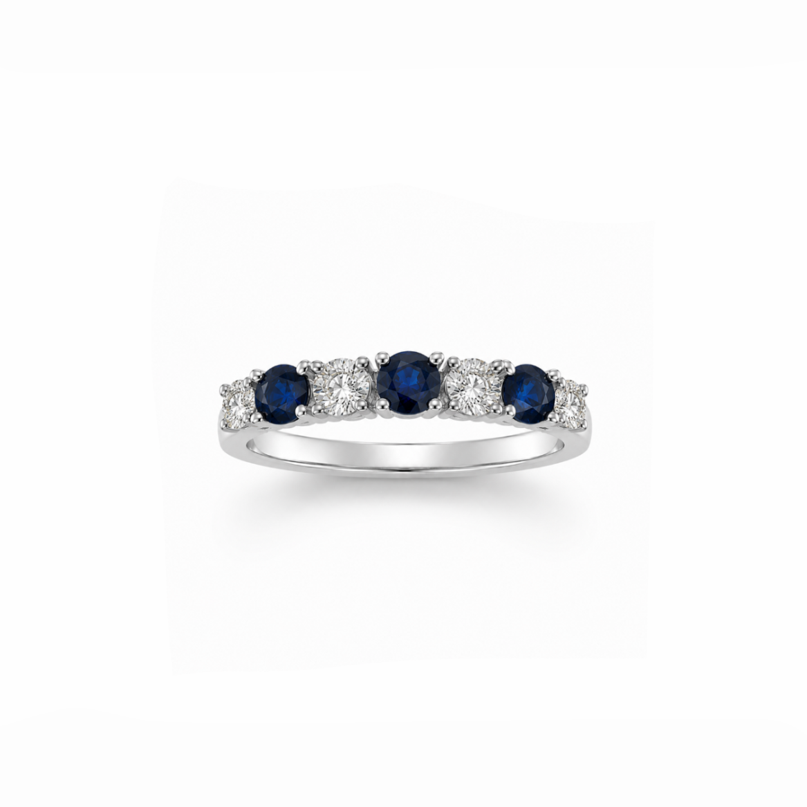 Sapphire & Diamond Half Eternity Band