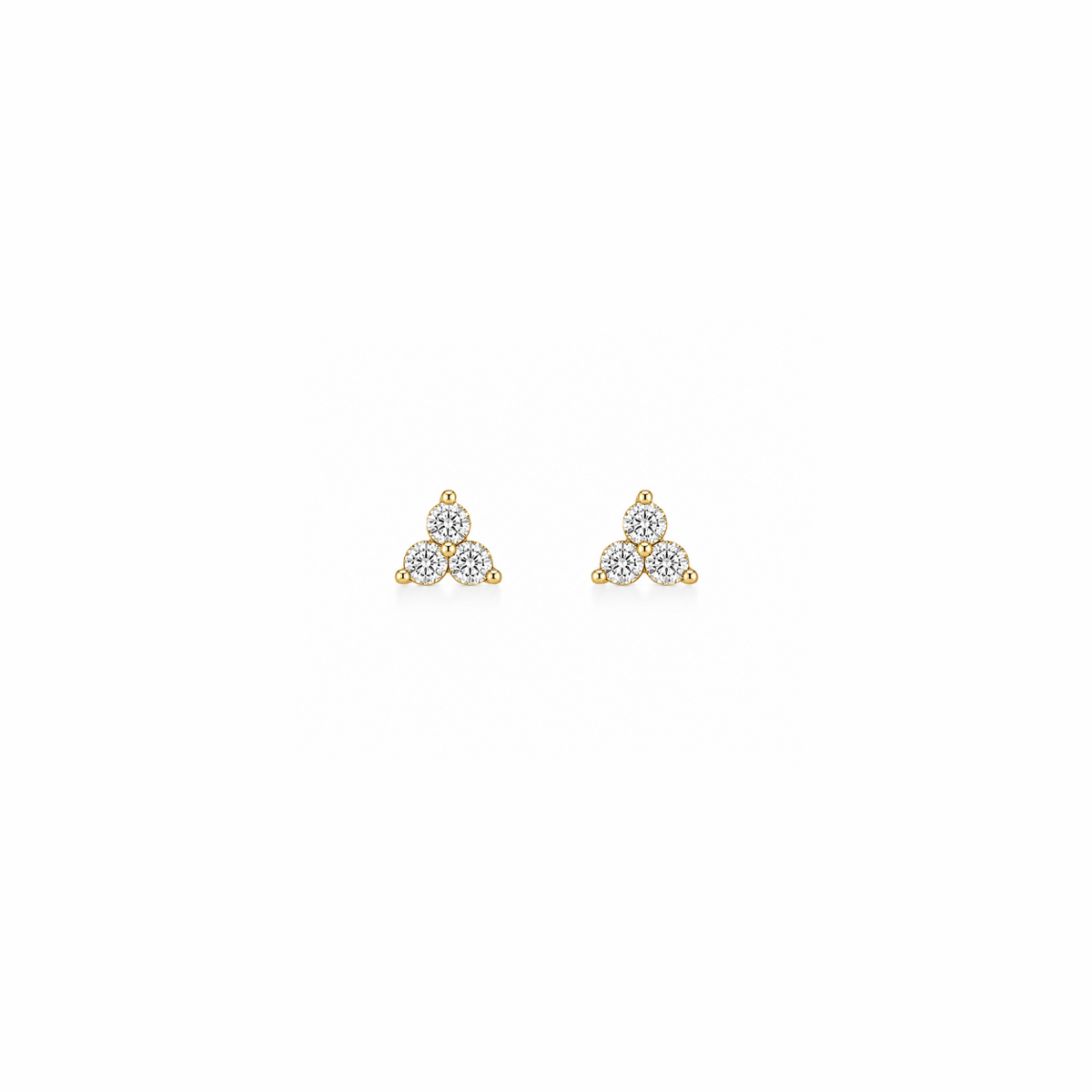 Mini Trinity Diamond Stud Earrings