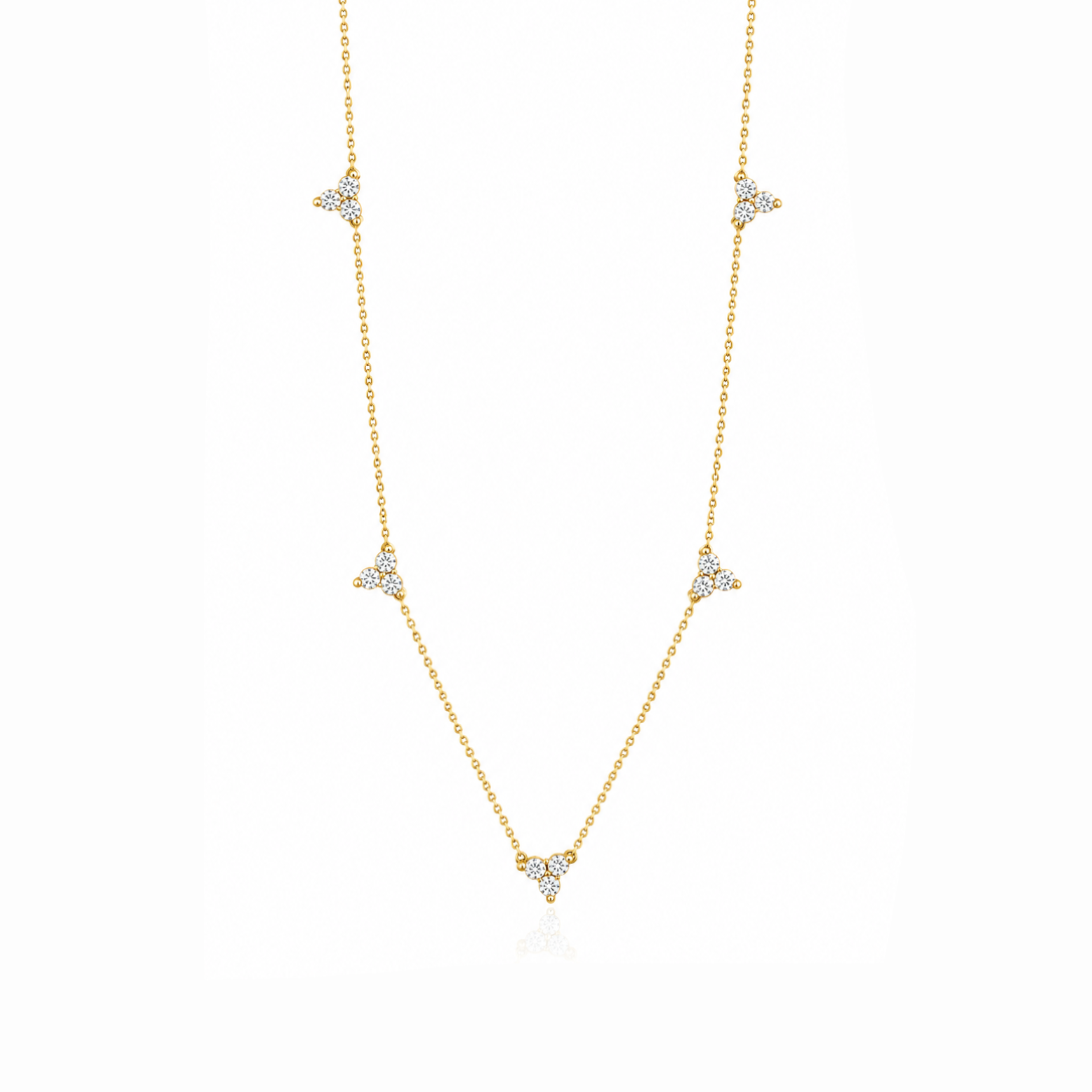 Diamond Trio Station Necklace