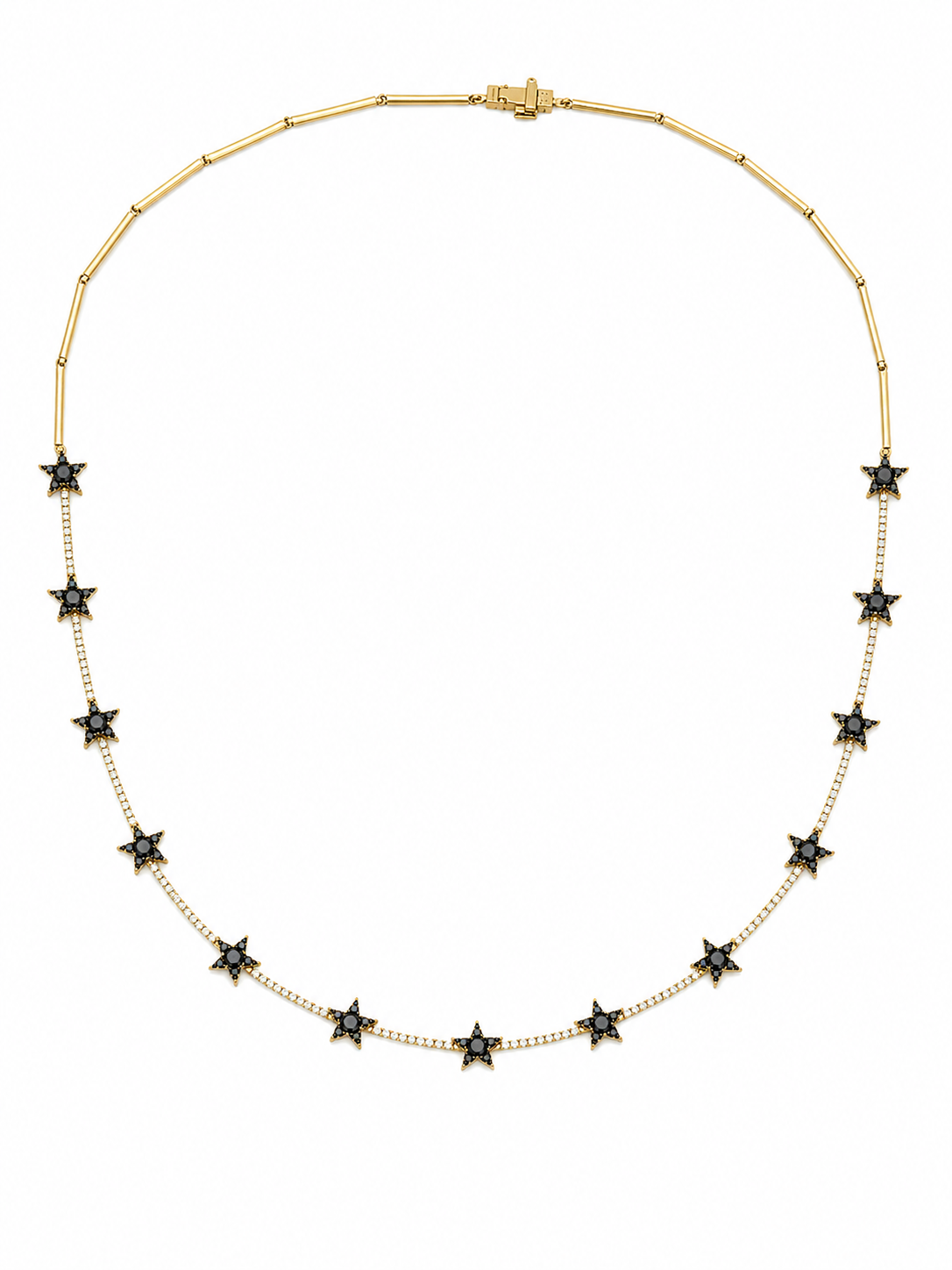 Multi Star Black Diamond Necklace