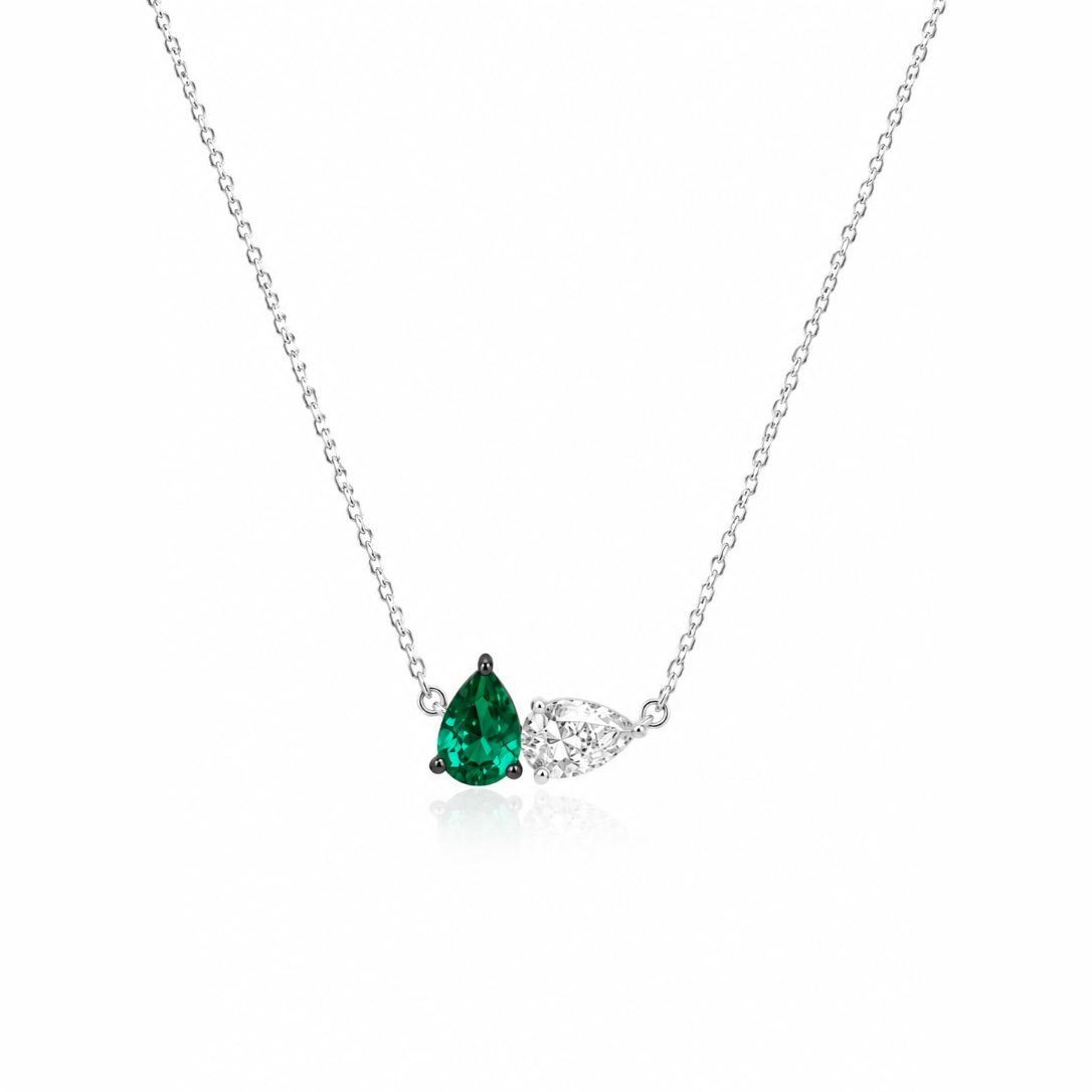 Gemstone Teardrop Necklace