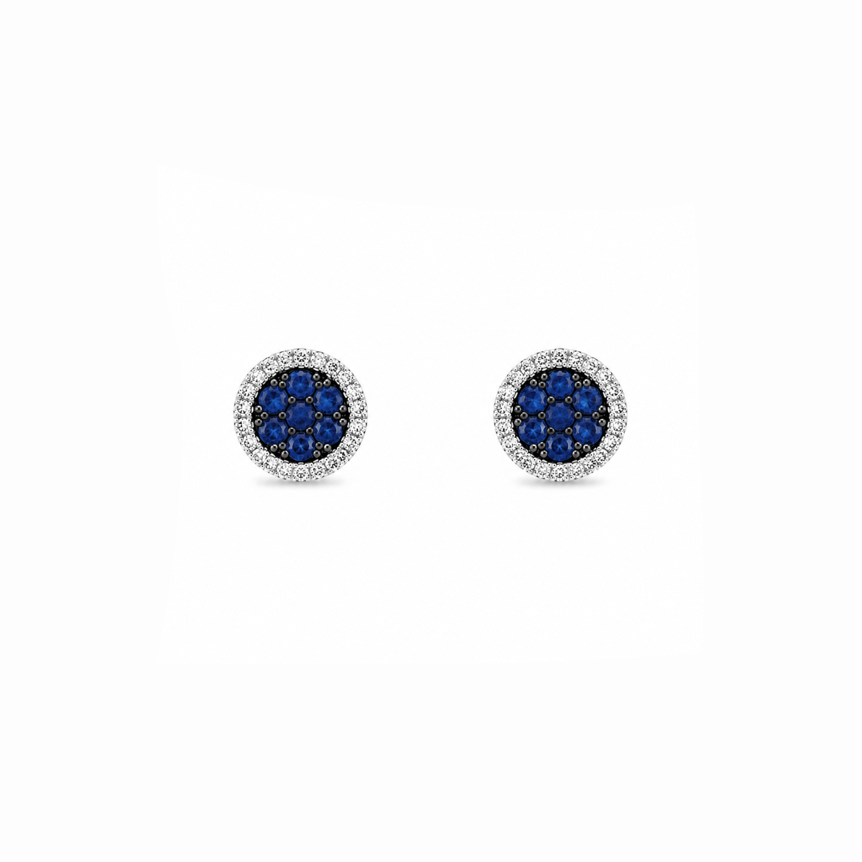 Round Halo Stud Earrings