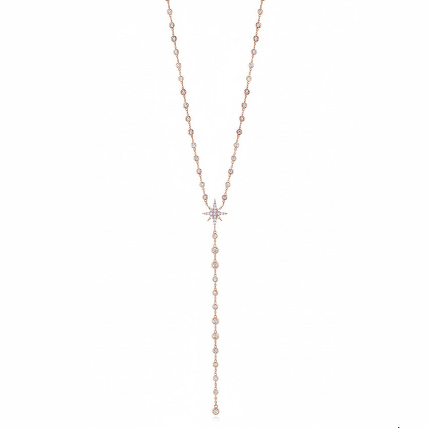 Diamond Starbust Lariat Necklace