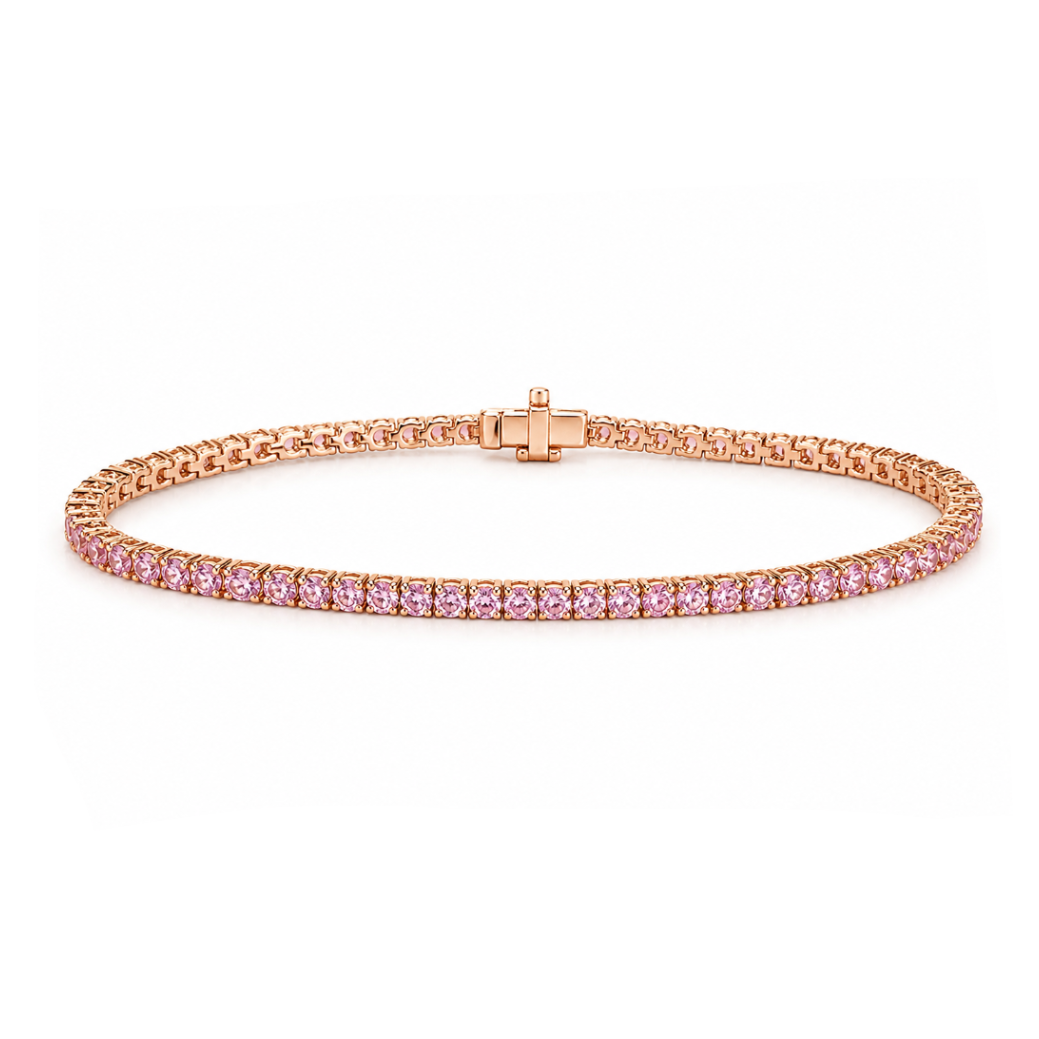 Pink Sapphire Tennis Bracelet