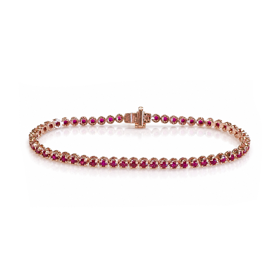 Ruby Circled Tennis Bracelet